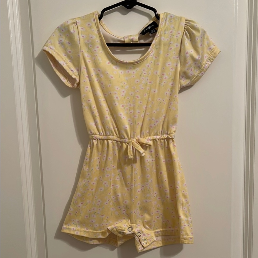 Charming Yellow Floral Romper for Kids